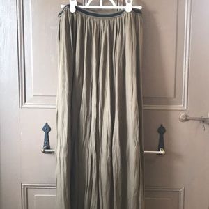Long green army green skirt